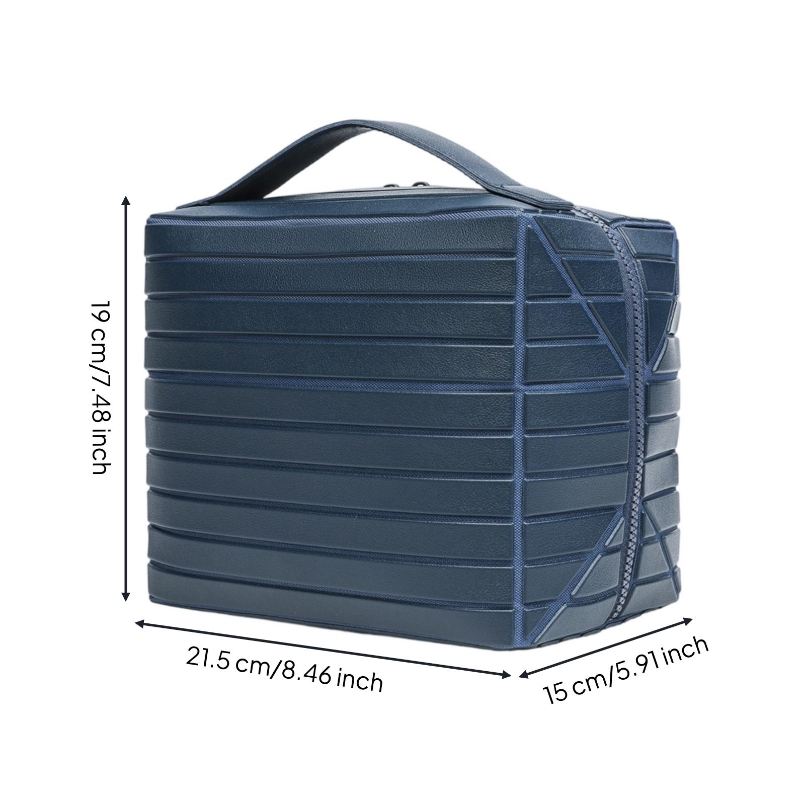 Women Vanity Bags - Damen-Kosmetiktasche mit großer Kapazität, geometrisch gestreift,