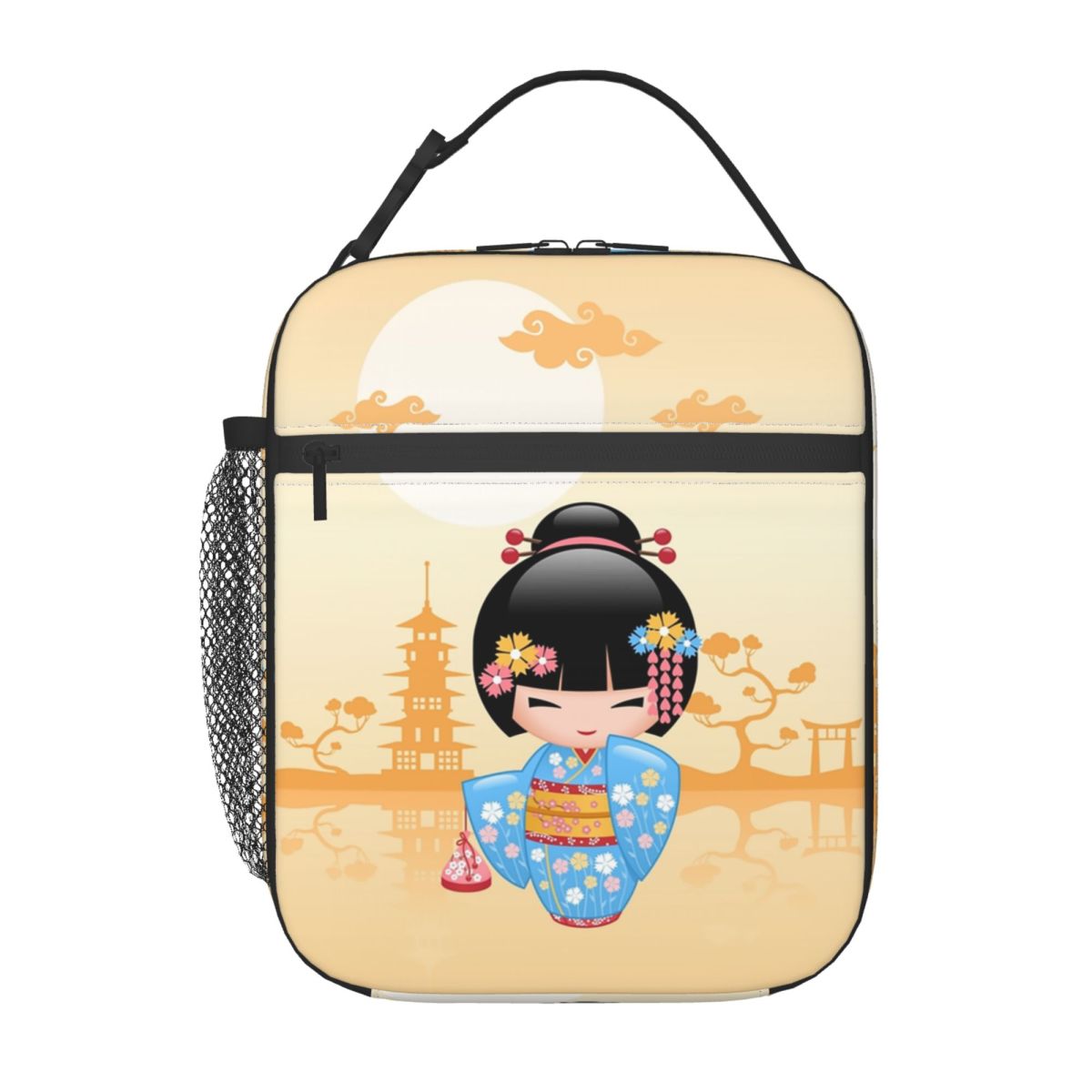 Women Bags Vector - Japanische Maiko Kokeshi Puppe, isolierte Lunchtasche