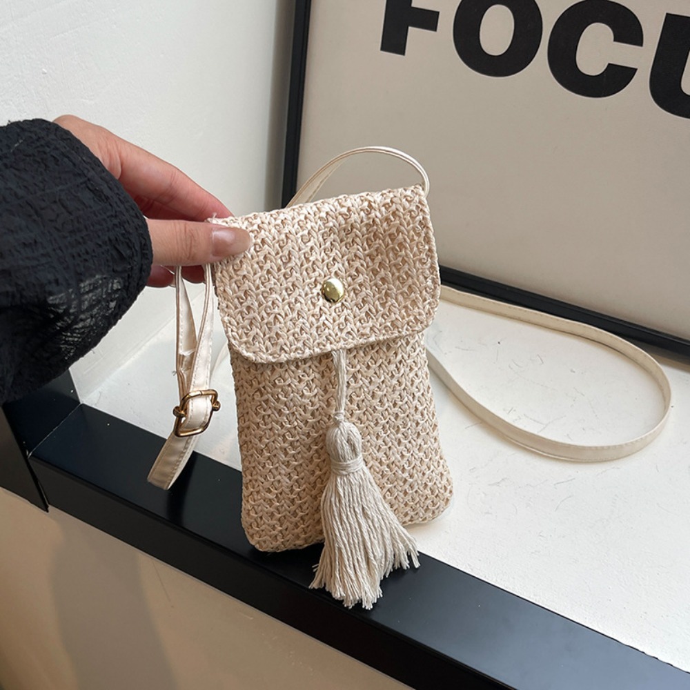 Women'S Bags Very - Beachside Handytasche und Münzquaste, gewebte Mini-Schulter-Crossbody-Tasche