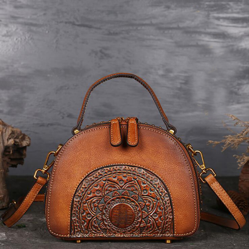 Doctor Bag Leather - Echtes Leder Messenger Schulter Tasche Frau