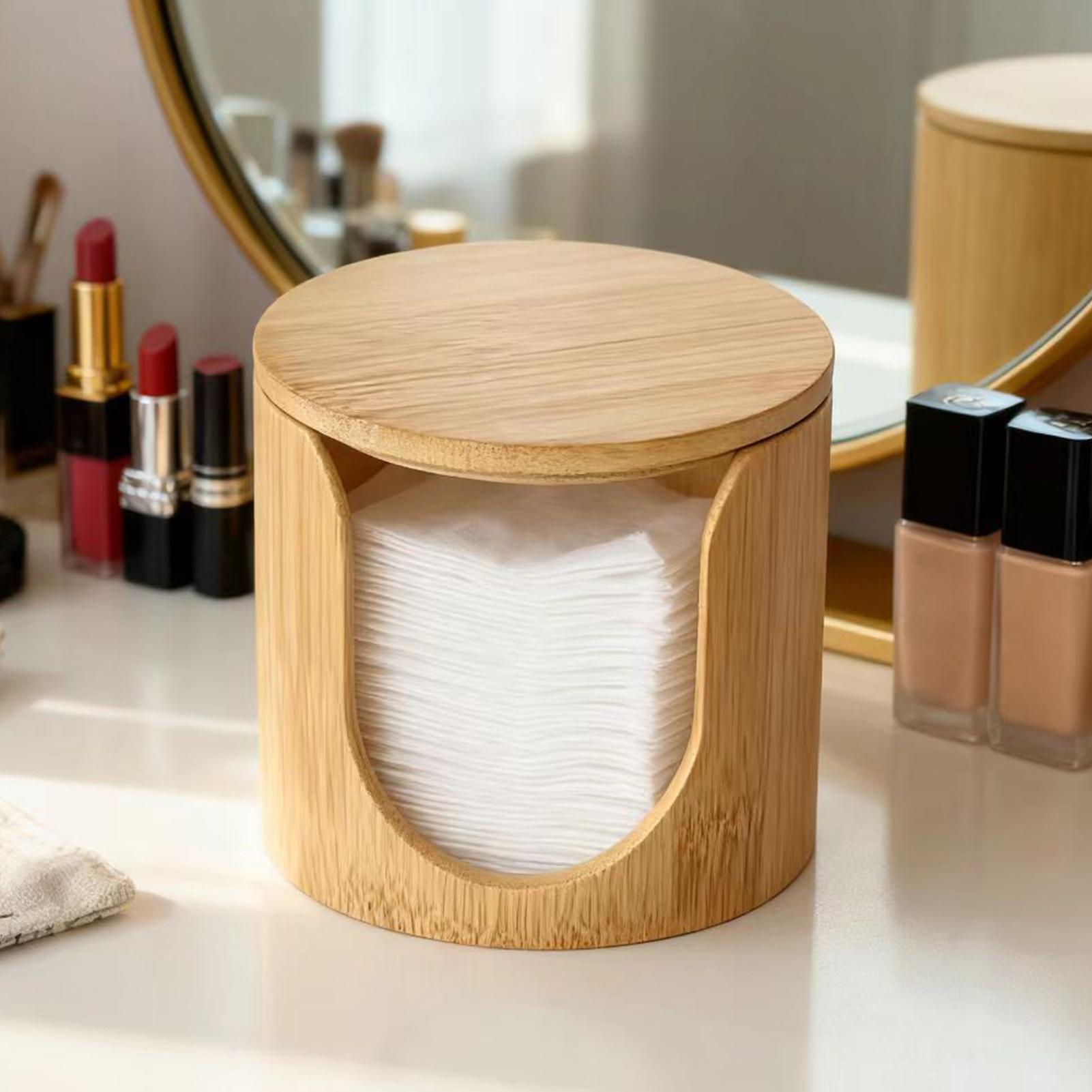 Women Vanity Bags - Aufbewahrungsbox für Wattepads mit Deckel, Holz-Organizer