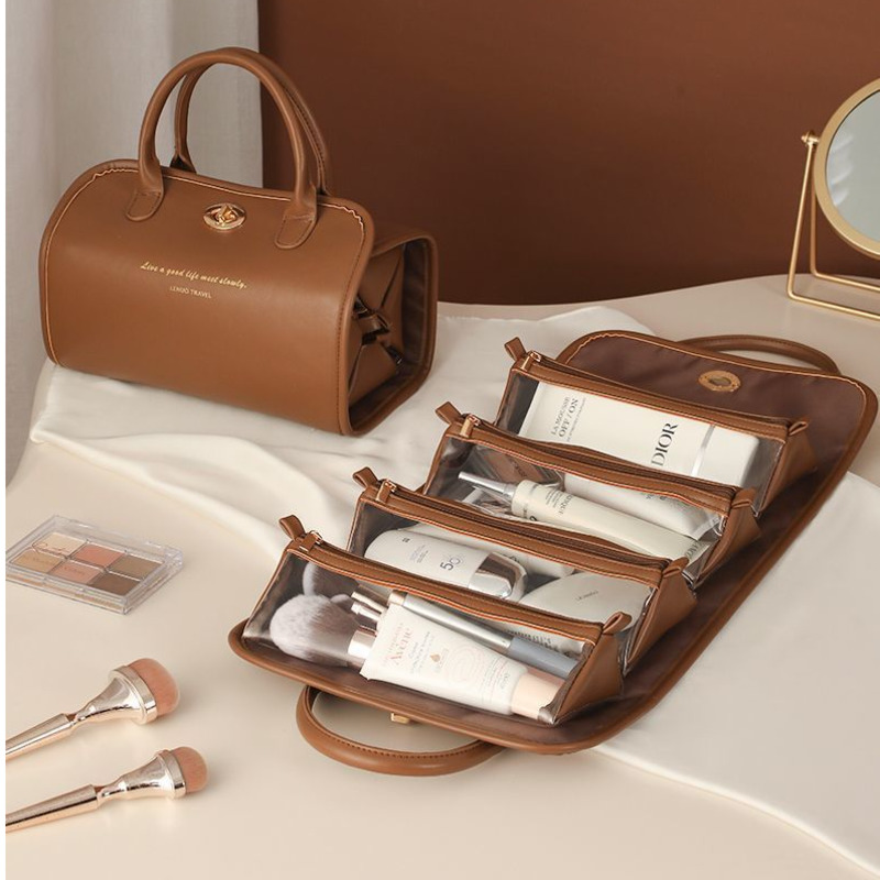 Women Vanity Bags - 4-in-1-Make-up-Tasche, Reise-Kosmetik-Organizer, abnehmbare Beutel, tragbares Kosmetikset