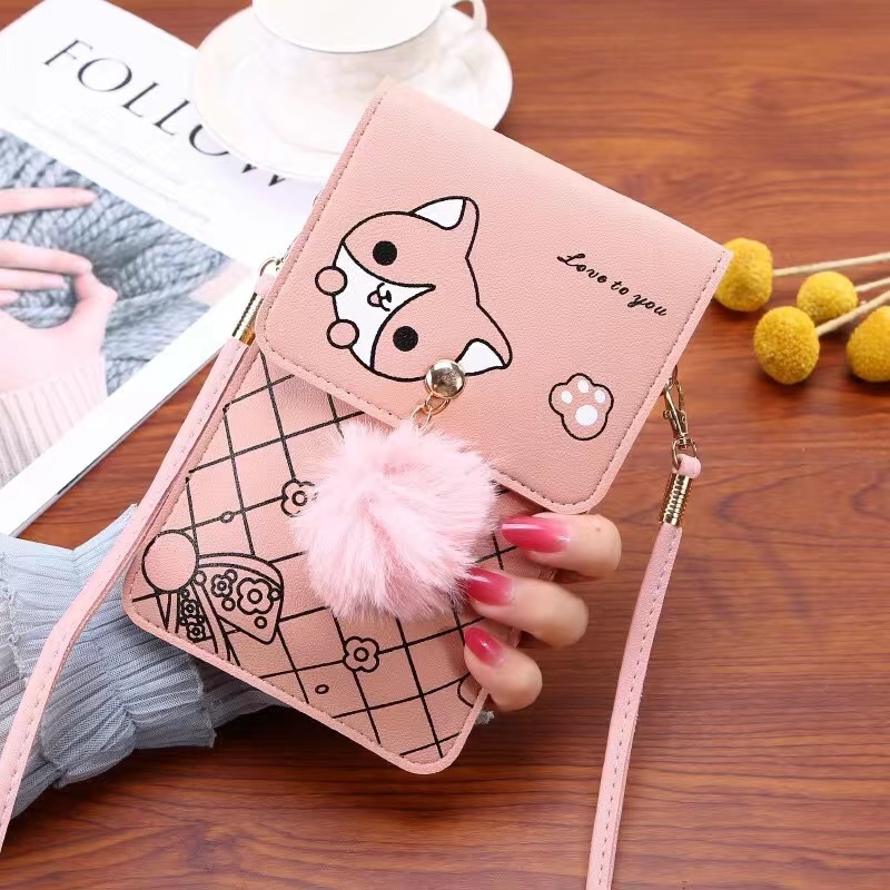 Phone Bag Crossbody - Niedliche Handytasche mit Cartoon-Muster und Touchscreen