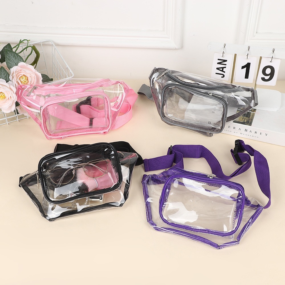 Women Bags Waterproof - Transparente Gürteltasche aus PVC, mehrfarbig, verstellbar,