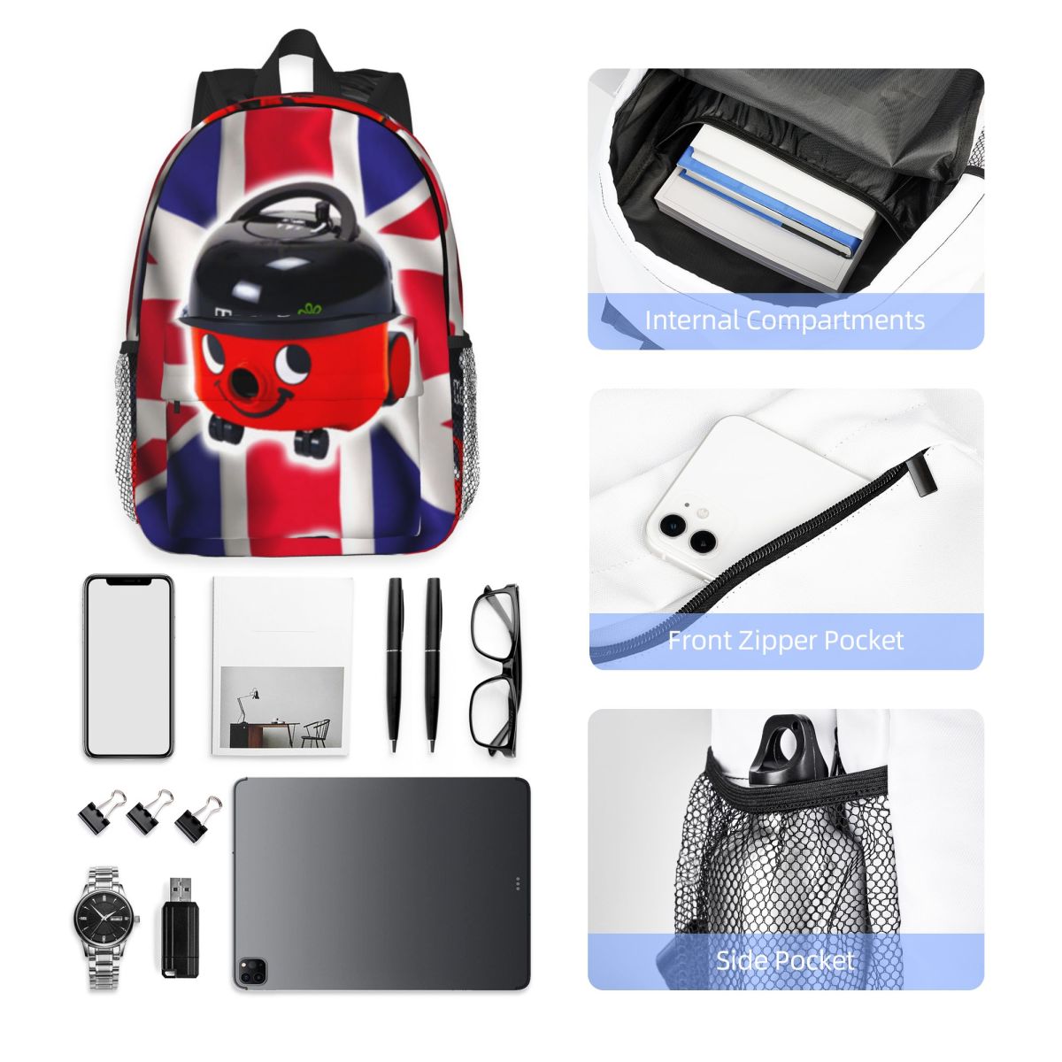 Women Bags Uk Sale - Henry Hoover Rucksack mit UK-Flagge, heißer