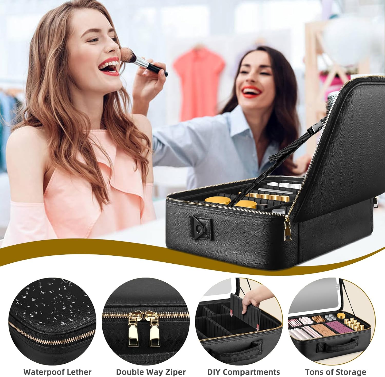 Tragbare Reise-Kosmetiktasche  – Women Vanity Bags Bewertung und Preis